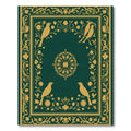 Emerald Golden Bird Floral Medallion Rug