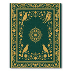 Emerald Golden Bird Floral Medallion Rug