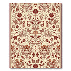 Maroon Floral Butterfly Meadow Rug