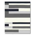 Abstract Monochrome Horizontal Blocks Rug