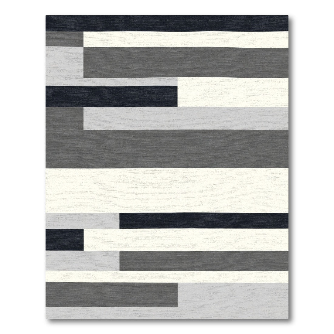Abstract Monochrome Horizontal Blocks Rug