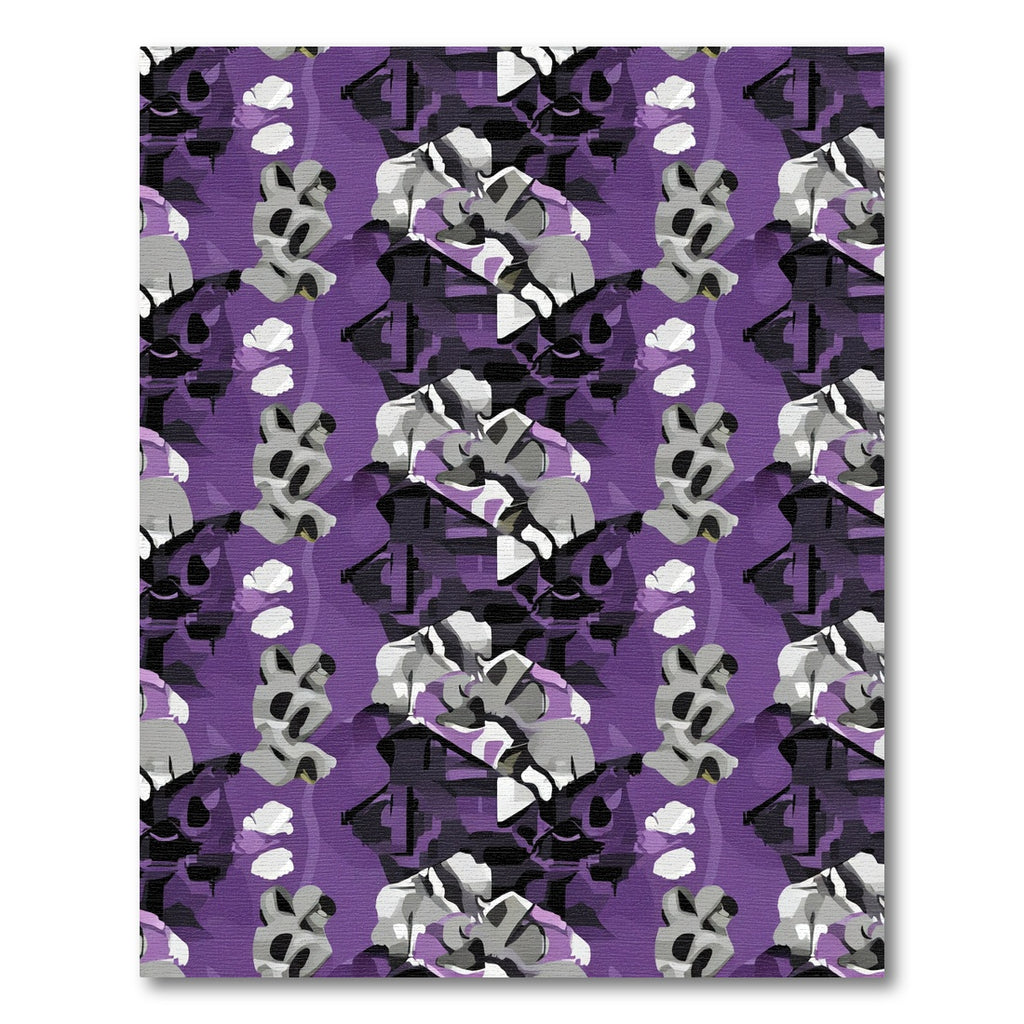 Purple Abstract Graffiti Figure Rug