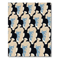 Black Tan Blue Abstract Silhouette Repeat Rug