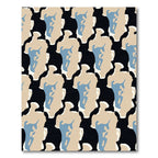 Black Tan Blue Abstract Silhouette Repeat Rug