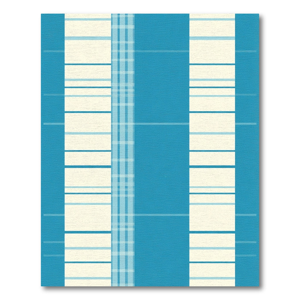 Aqua Blue Stripe Plaid Composite Rug