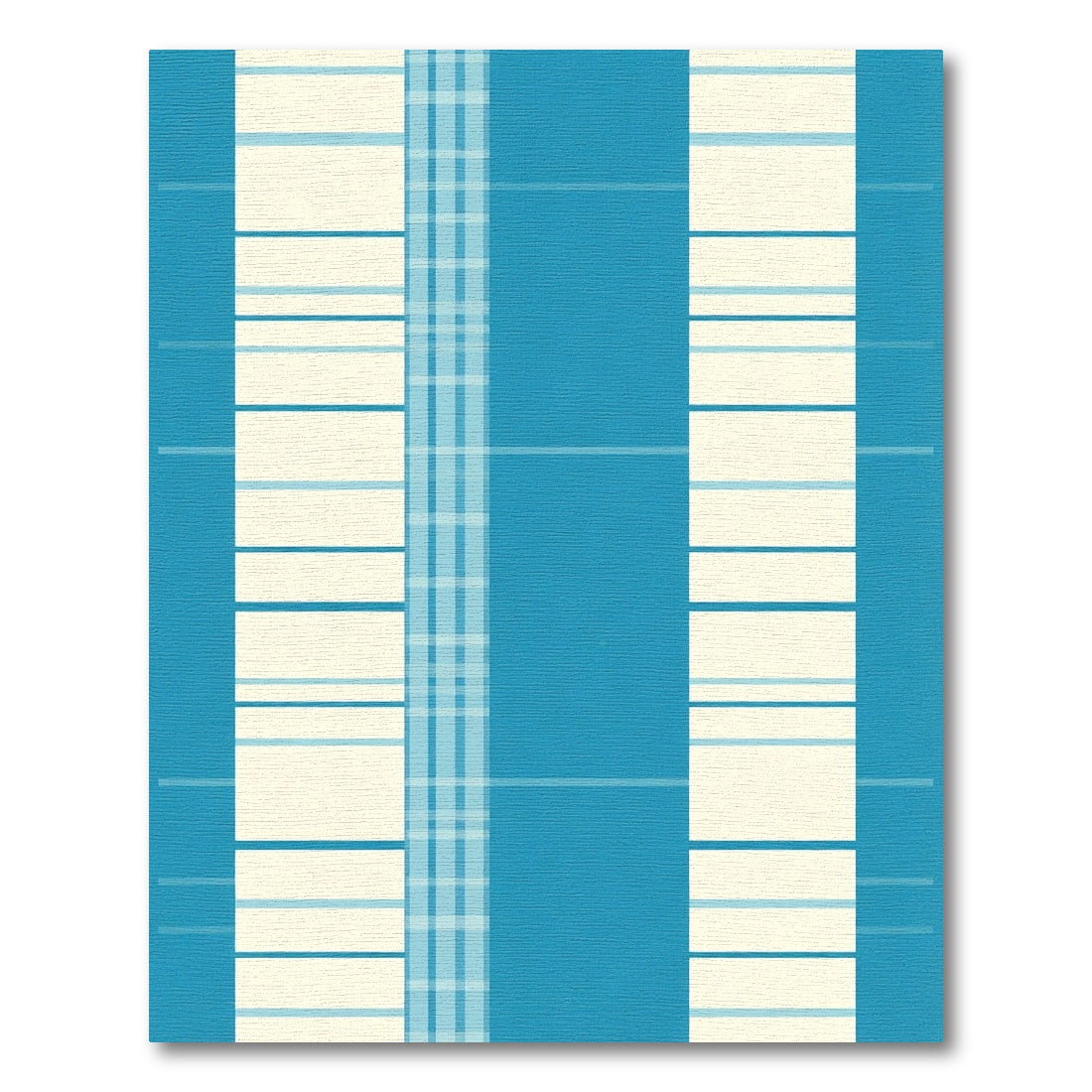 Aqua Blue Stripe Plaid Composite Rug