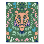 Orange Tiger Floral Woodland Charm Rug