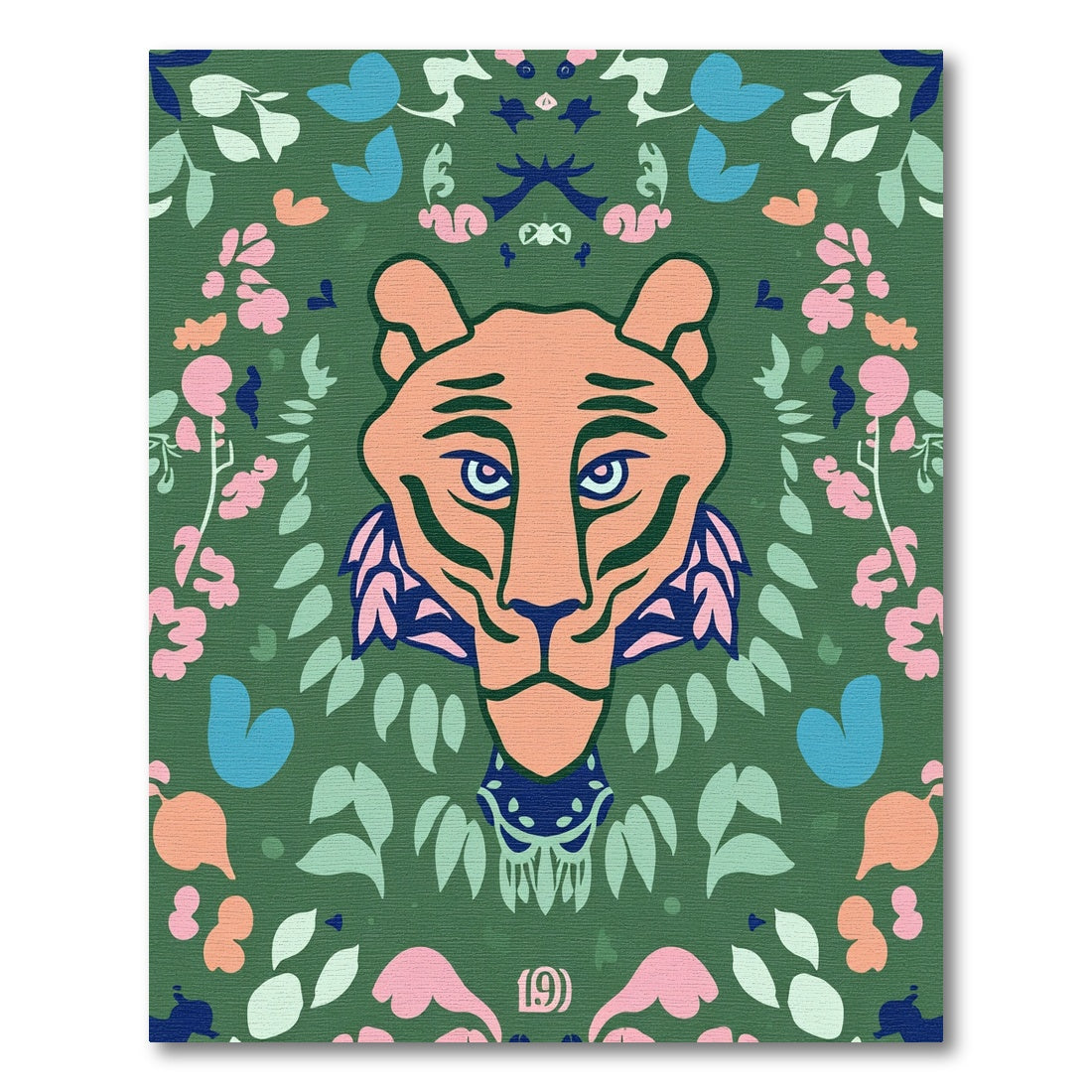 Orange Tiger Floral Woodland Charm Rug