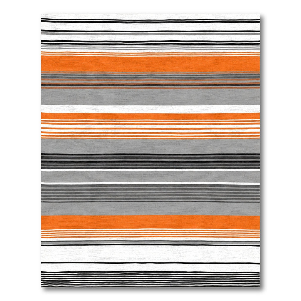 Bold Orange Gray White Striped Rug