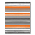 Bold Orange Gray White Striped Rug