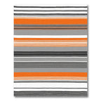 Bold Orange Gray White Striped Rug