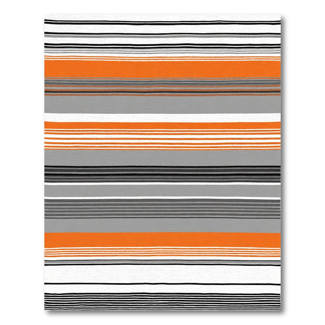 Bold Orange Gray White Striped Rug