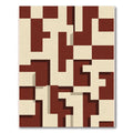 Crimson Cream Geometric Maze Rug