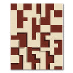 Crimson Cream Geometric Maze Rug