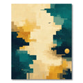 Gold Yellow Teal Pixel Horizon Rug