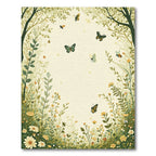 Whimsical Garden Butterflies Meadow Scene Rug