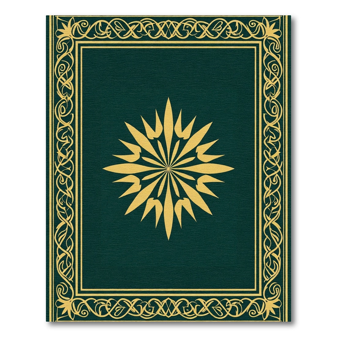 Gold Radiant Burst Bordered Rug