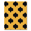 Ochre And Black Quatrefoil Lattice Rug