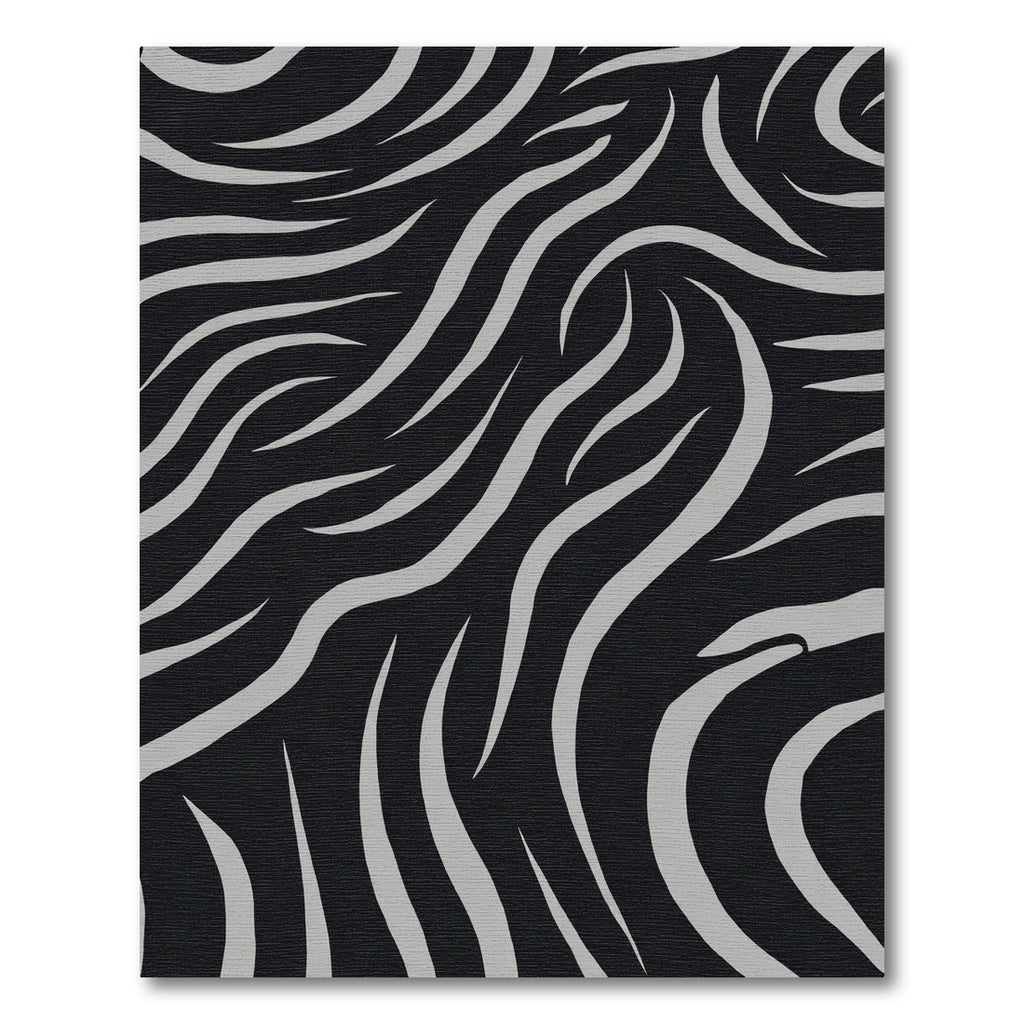 Monochrome Black Gray Zebra Strips Rug