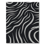 Monochrome Black Gray Zebra Strips Rug