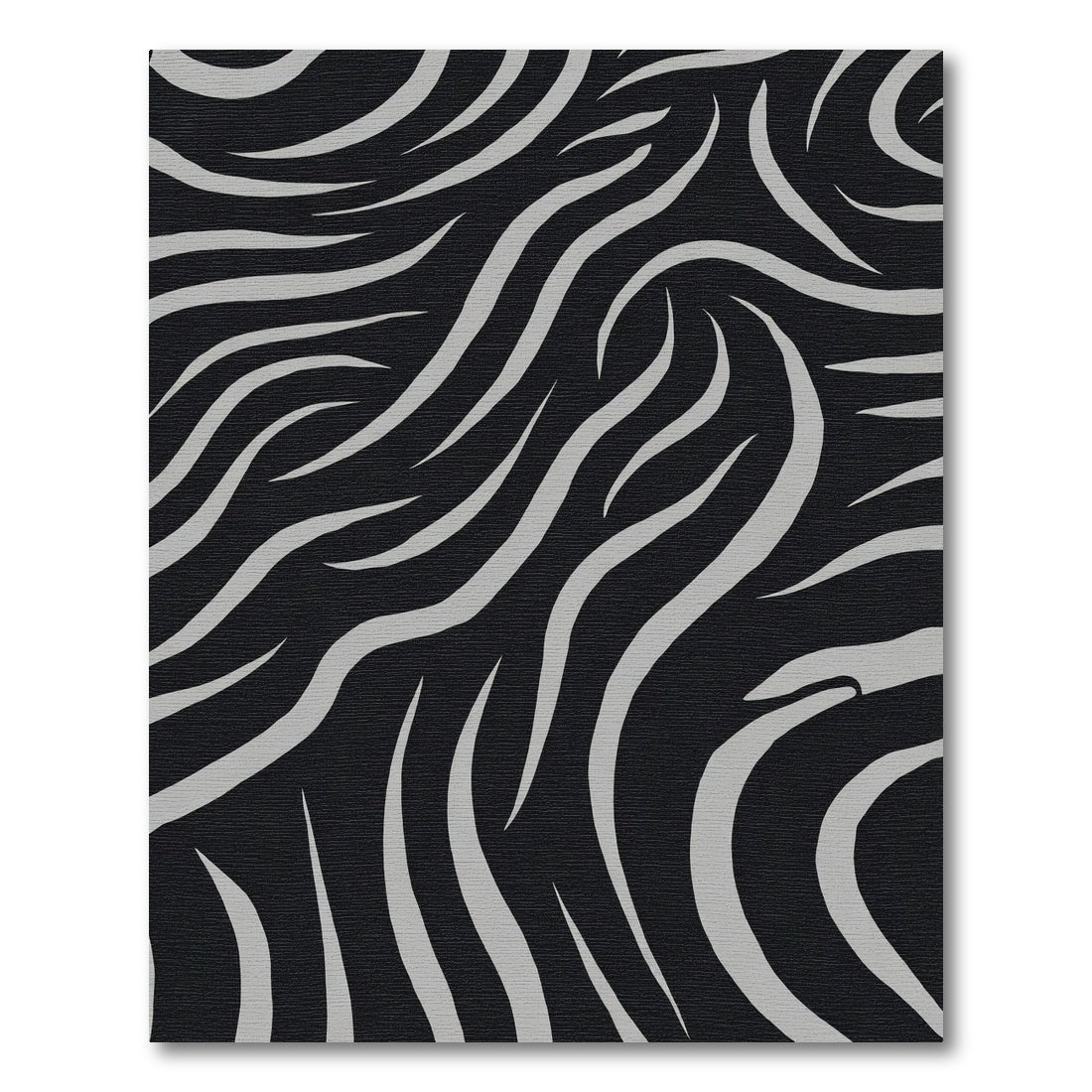 Monochrome Black Gray Zebra Strips Rug
