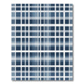 Deep Blue Grid Plaid Rug