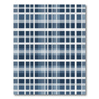 Deep Blue Grid Plaid Rug