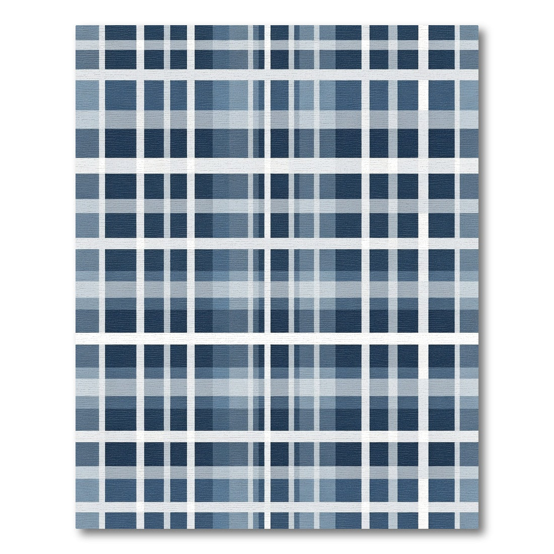 Deep Blue Grid Plaid Rug