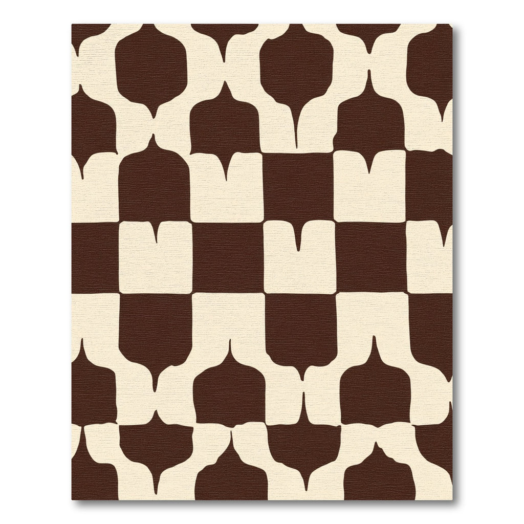 Dark Brown Cream Geometric Archers Rug