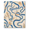 Blue Orange Serpent Botanical Abstract Rug
