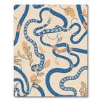 Blue Orange Serpent Botanical Abstract Rug