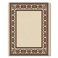 Ornate Brown Floral Framework Rug