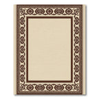 Ornate Brown Floral Framework Rug