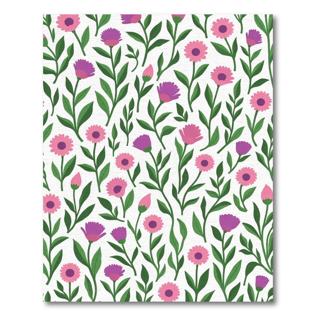 Pink Purple Daisy Floral Garden Rug