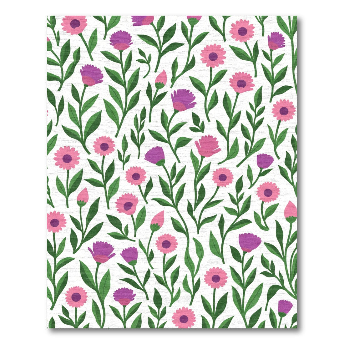 Pink Purple Daisy Floral Garden Rug