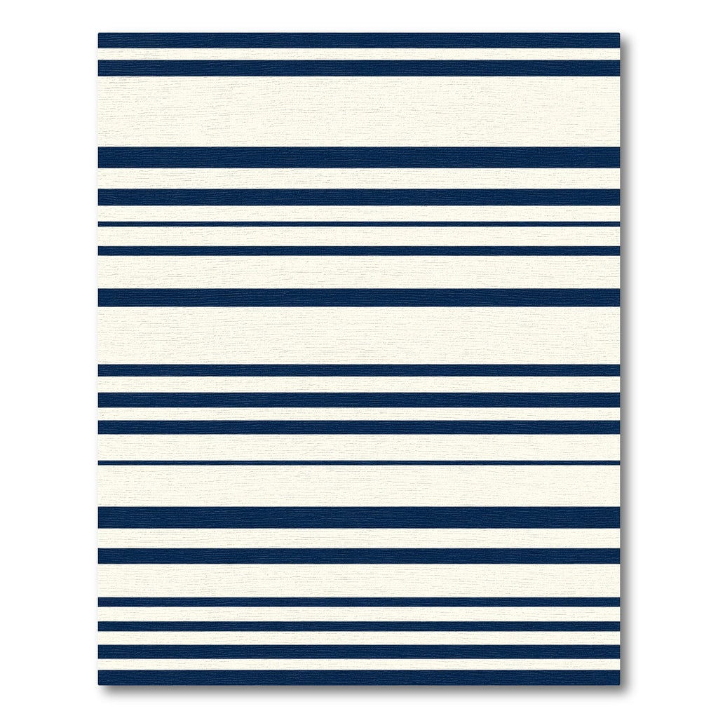 Classic Navy Cream Horizontal Stripe Rug