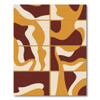 Mid Century Abstract Swirl Mustard Rug