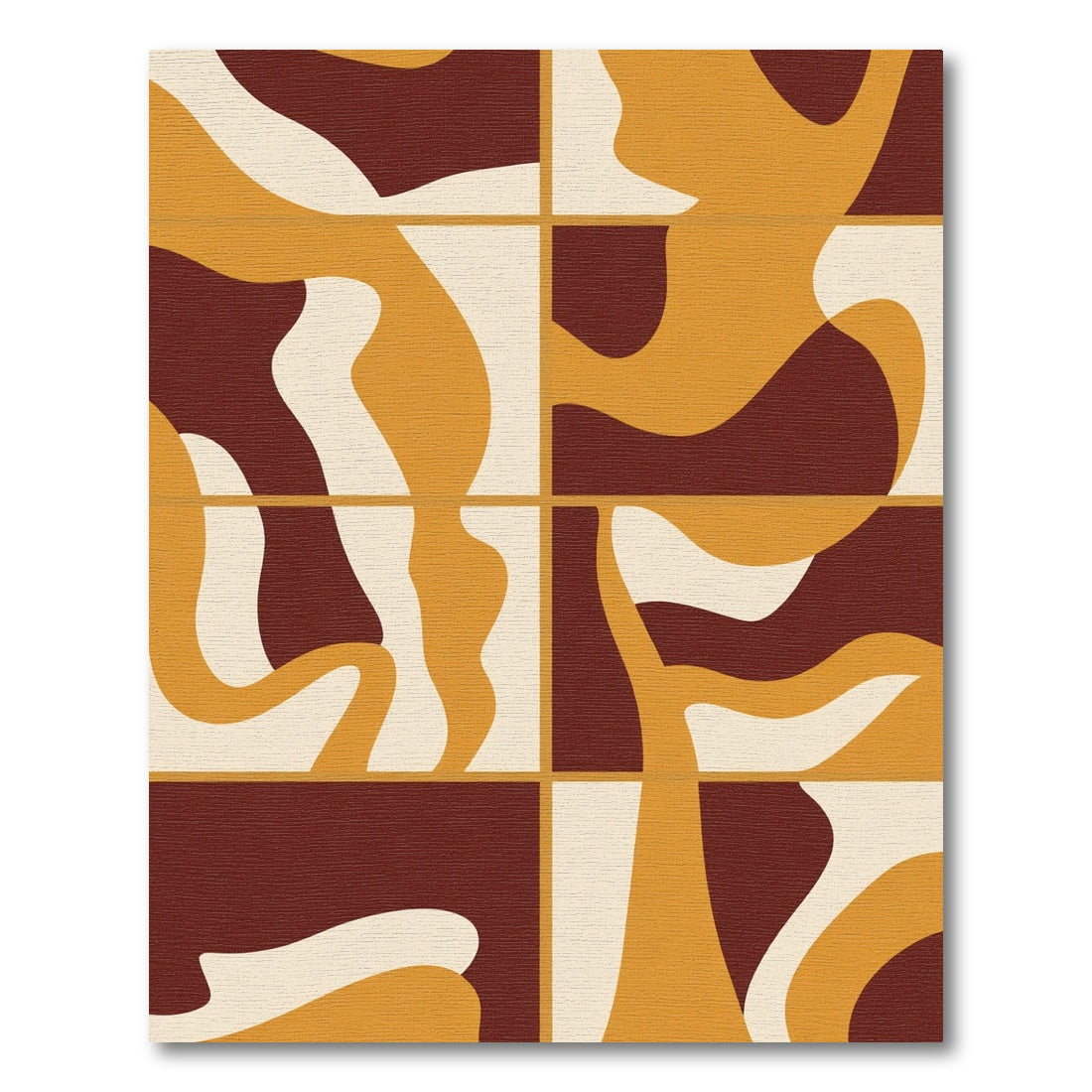Mid Century Abstract Swirl Mustard Rug