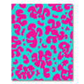 Bright Pink Blob Abstract Aqua Rug