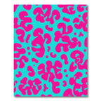 Bright Pink Blob Abstract Aqua Rug