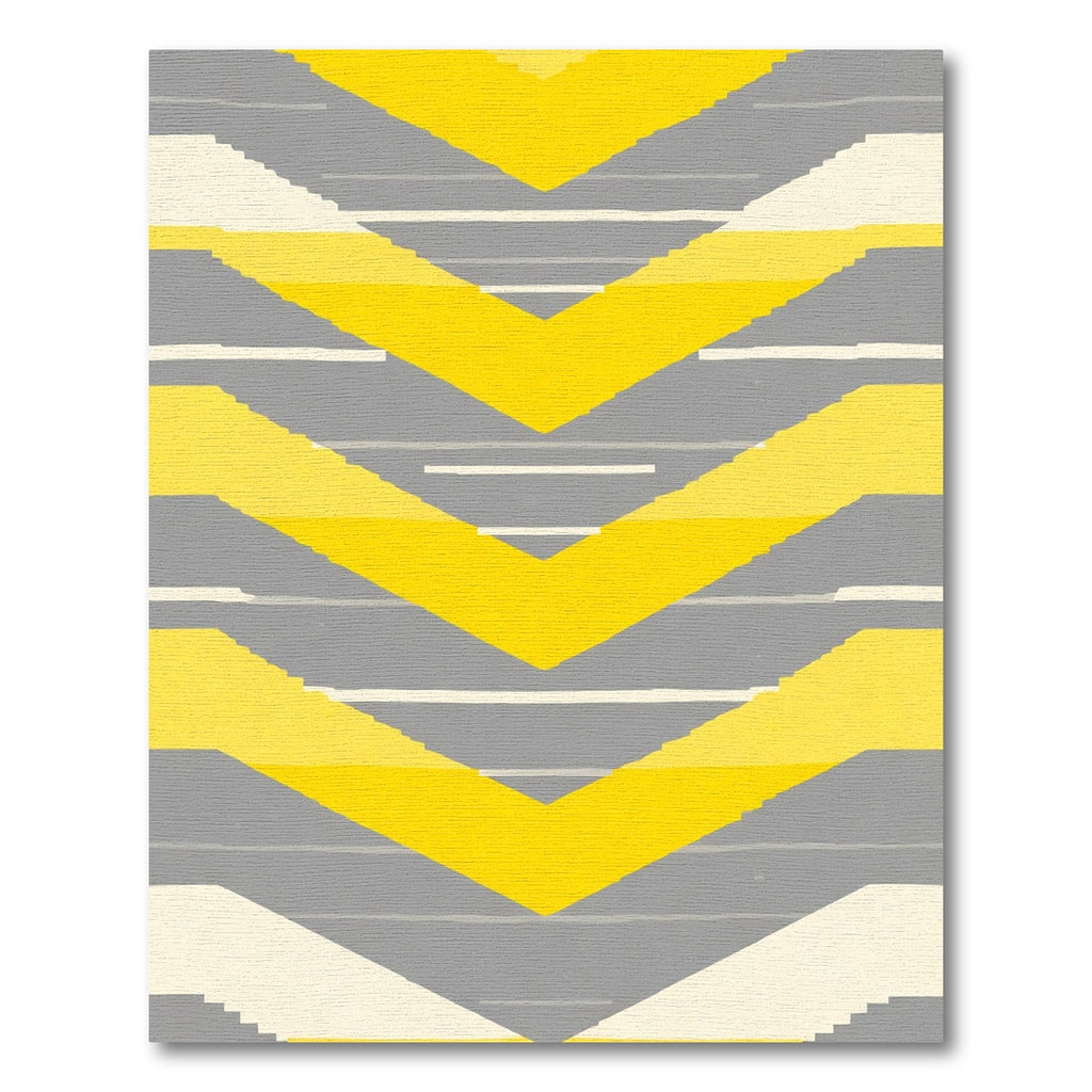 Yellow Gray Chevron Stripe Rug