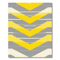 Yellow Gray Chevron Stripe Rug