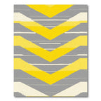 Yellow Gray Chevron Stripe Rug