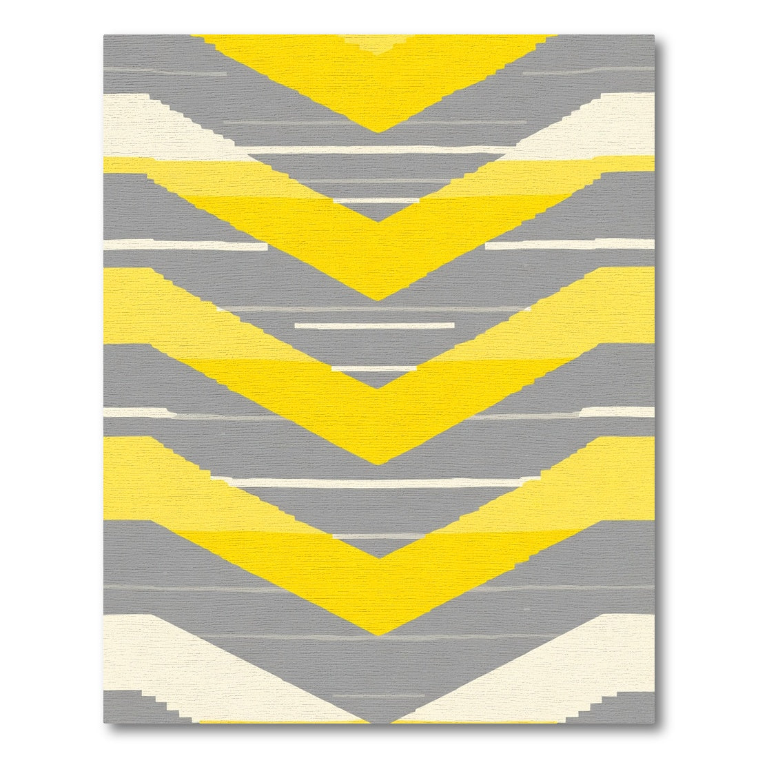 Yellow Gray Chevron Stripe Rug