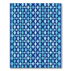 Oceanic Blue Geometric Chain Rug