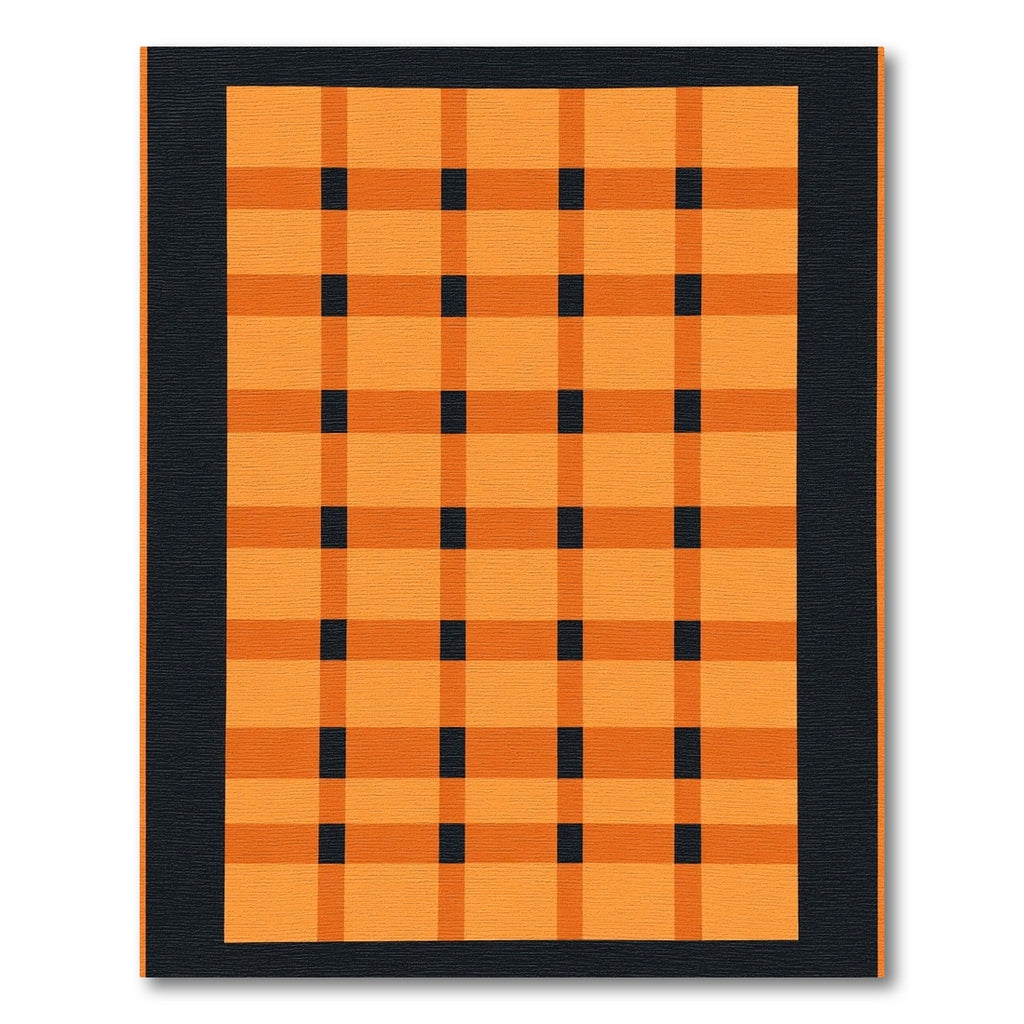 Bold Orange and Black Plaid Rug