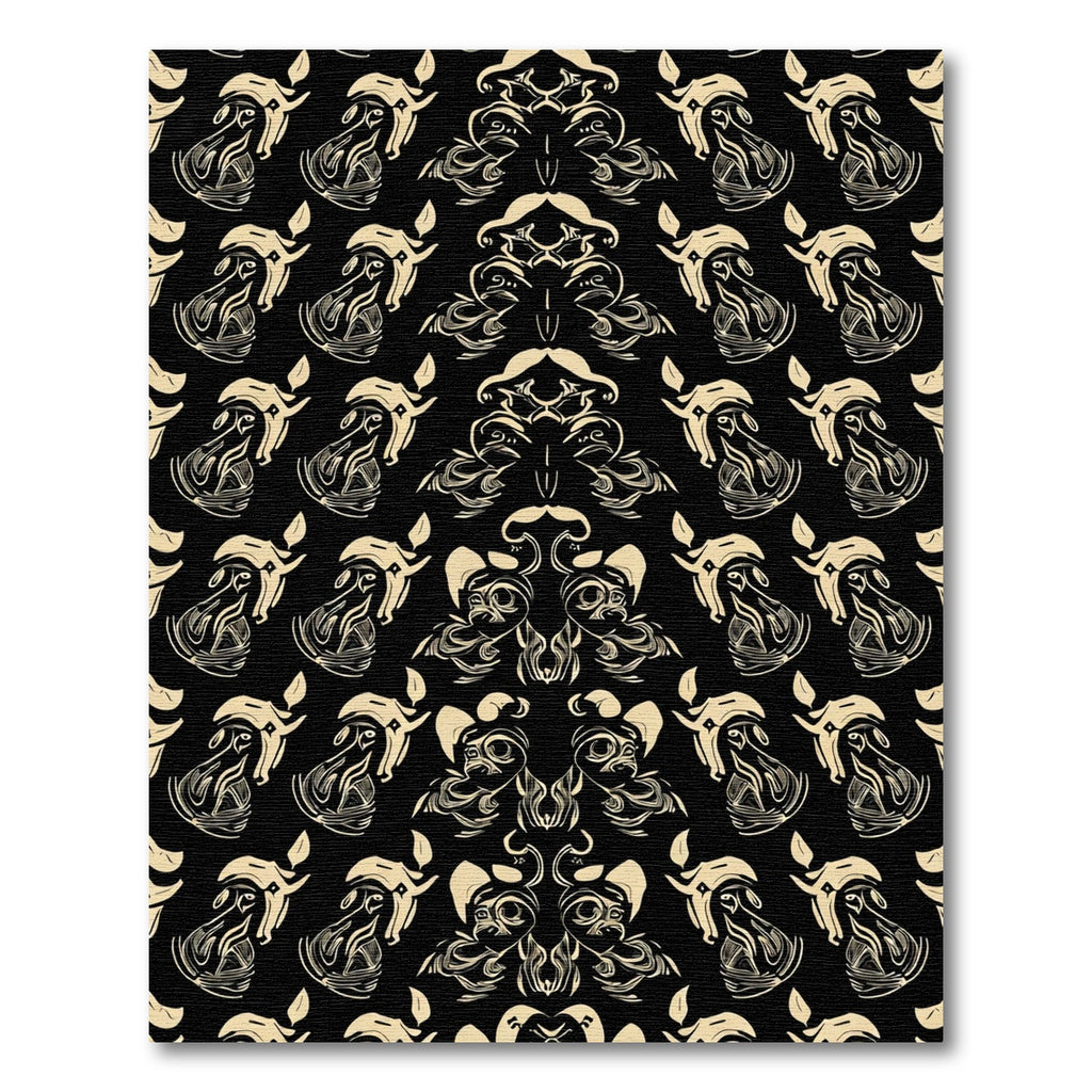 Cream Abstract Face Mosaic Rug