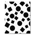 Black and White Geometric Circles Squares Rug