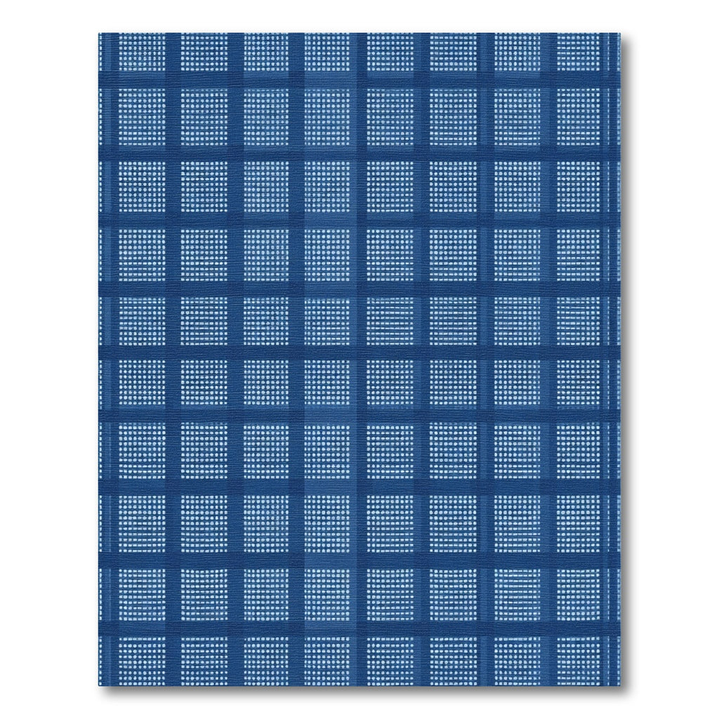 Indigo Blue Plaid Squares Rug