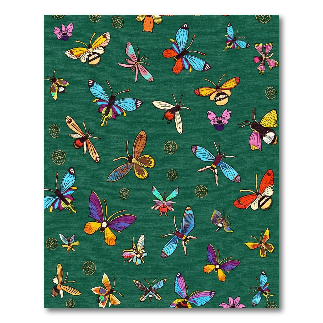 Colorful Butterfly Garden Collage Rug
